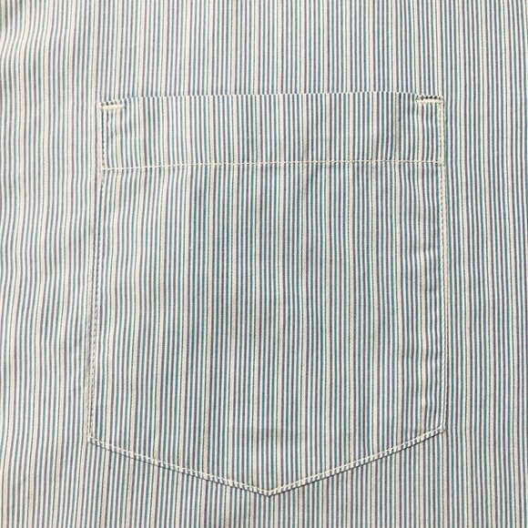 CALVIN KLEIN Men's blue vertical striped button-down shirt ~ LARGE button-down - Picture 4 of 12